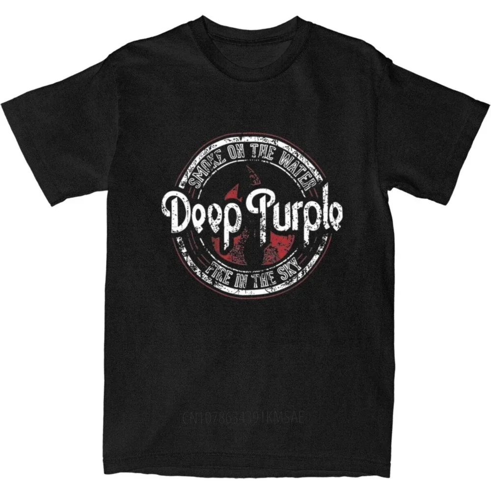 

Deep Purple Tshirt Album Machine Head Smoke Song on The Water Tshirt English Rock Band Cotton Basic T Shirt Clothes