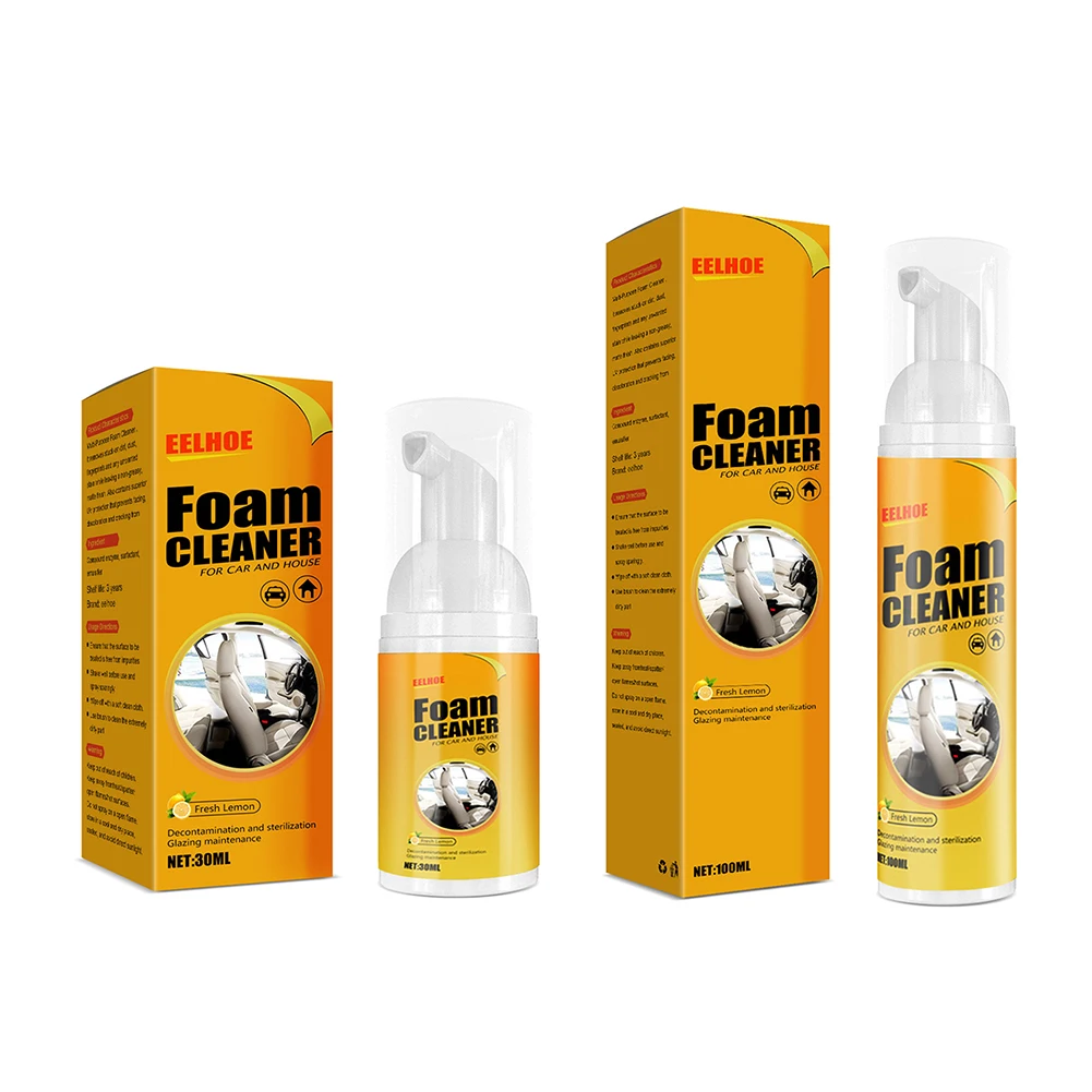 30/100ML Multi-function Foam Cleaner Leather Cleaning Automoive Car Interior Wash Maintenance Surfaces Foam Cleaner