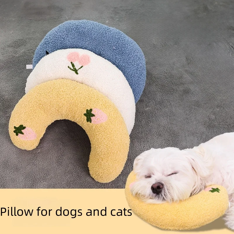 Pet Pillow Cat Dog Sleeping U-Shaped Pillow Neck Protector Thickened With Cotton Soft Comfortable Bite Resistant Pet Supplies