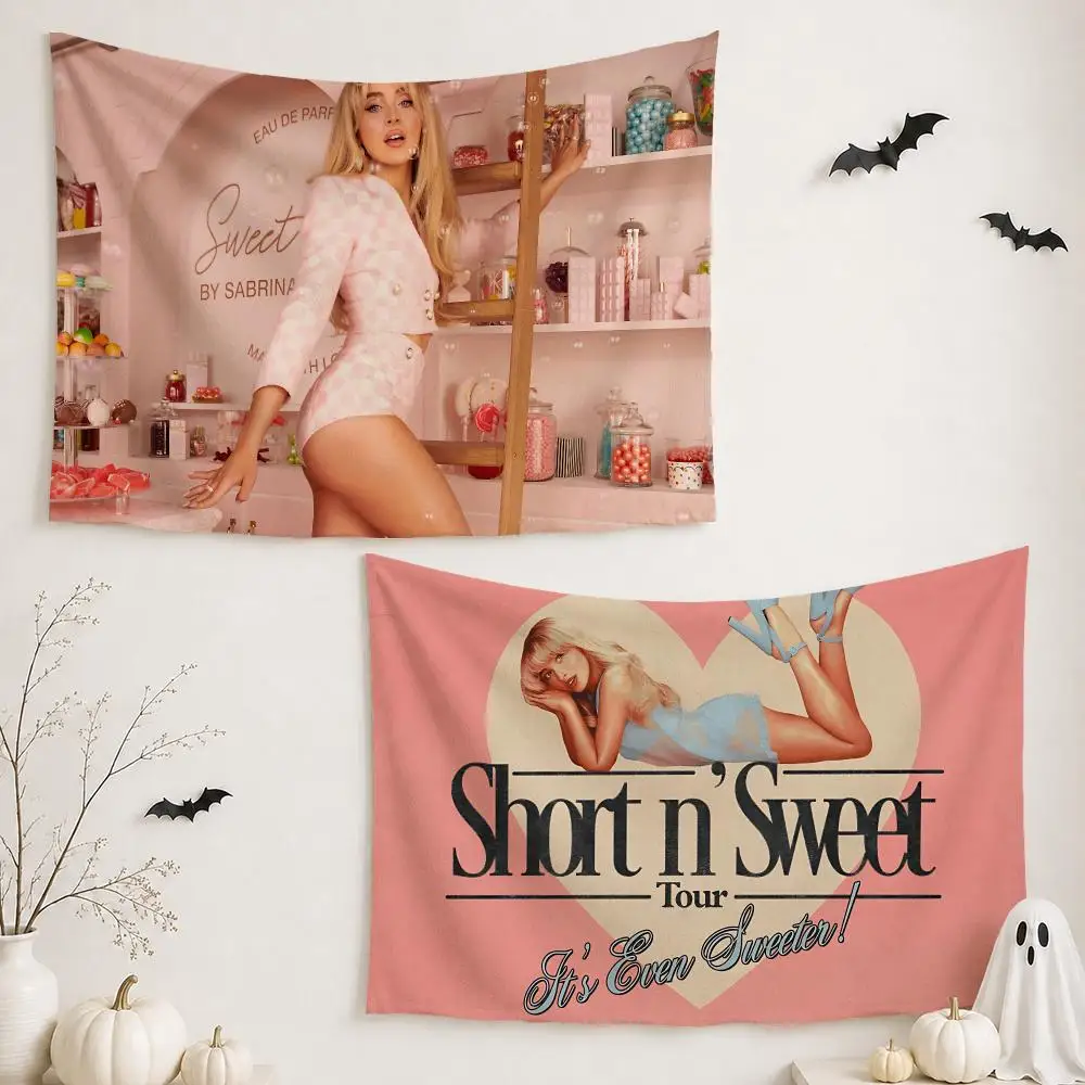 Singer S-Sabrina Carpenter Tapestry Wall Hanging Tapestry Aesthetic Room Decor Banners for Bedroom Living Room Outdoor Party