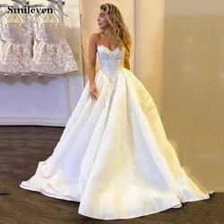 Smileven Strapless Wedding Dresses Satin Satin Mermaid Bridal Gowns Modest vestidos de novia 2024