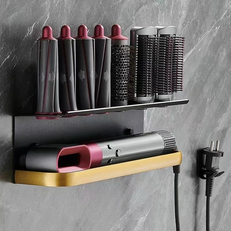 New Wall-Mounted Dryer Hair Curler Storage Rack Suitable For Dyson Airwrap Bathroom Shelf Hair Care Tool Storage