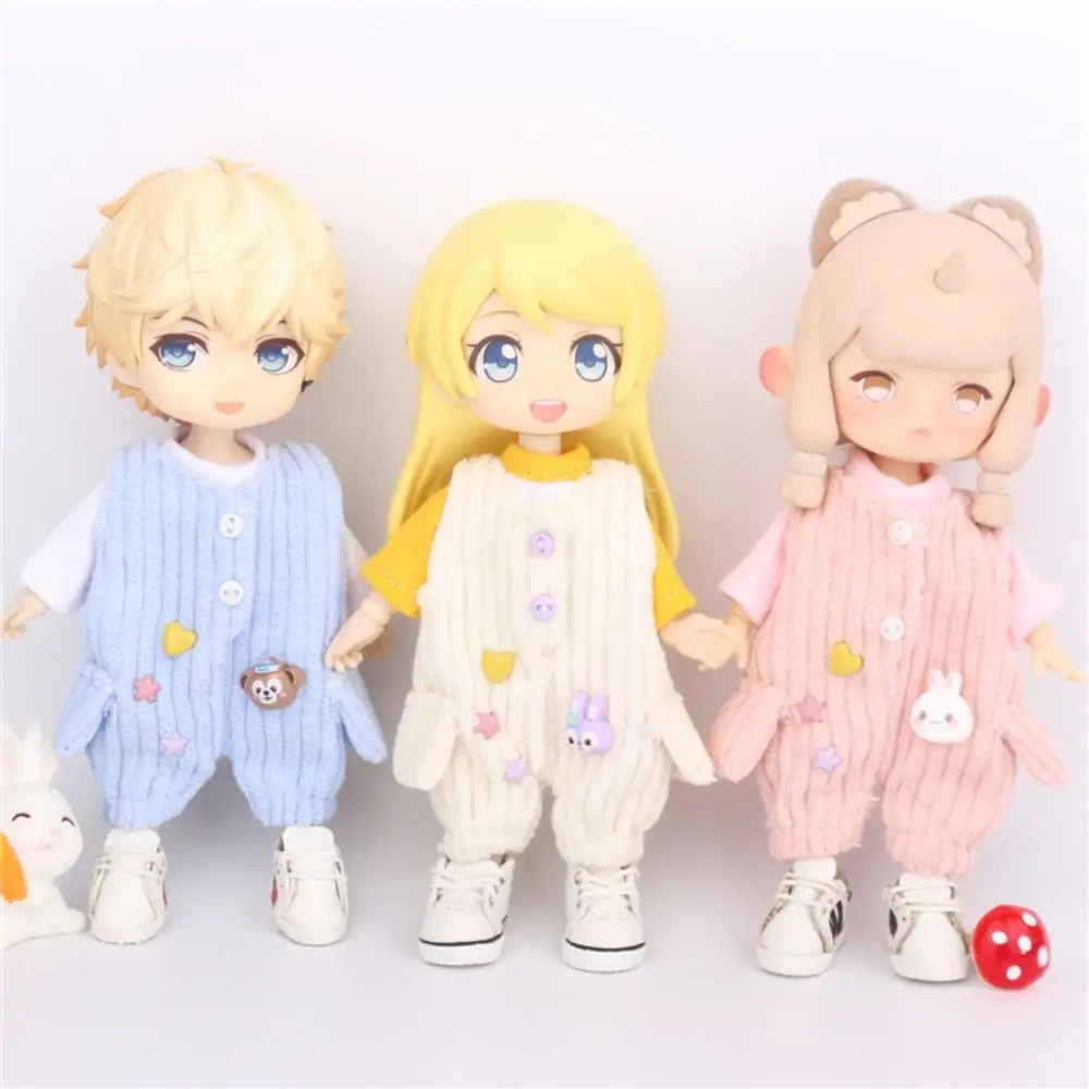 Obitsu11 Clothes Cute Stripe Rompers Cartoon Jumpsuits Suspenders Pants For OB11 Doll Clothing 1/12 BJD Dolls Accessories