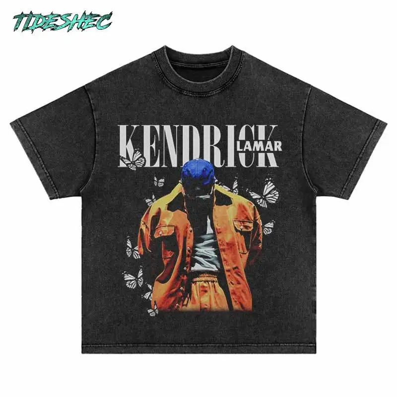 

Hip Hop T-Shirt Y2K Streetwear Vintage Portrait Graphic Print Punk Gothic Cotton Tshirts Harajuku Retro Casual Loose Shirts