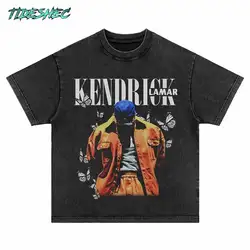 Hip Hop T-Shirt Y2K Streetwear Vintage Portrait Graphic Print Punk Gothic Cotton Tshirts Harajuku Retro Casual Loose Shirts