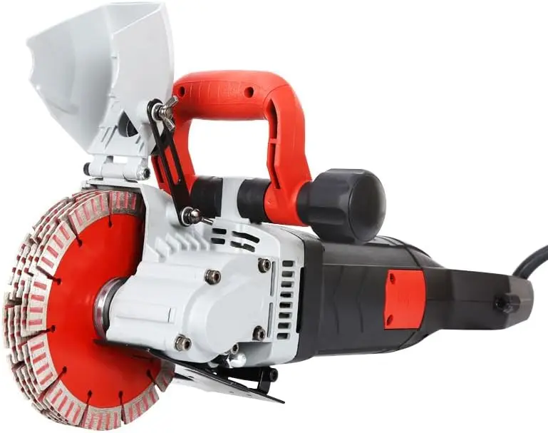 

4800W 6500Rpm Wall Chaser, Concrete Slotting Grooving Cutting Machine With 1.6"" X 1.65"" Max Groove Depth & Width, 8” X 5""