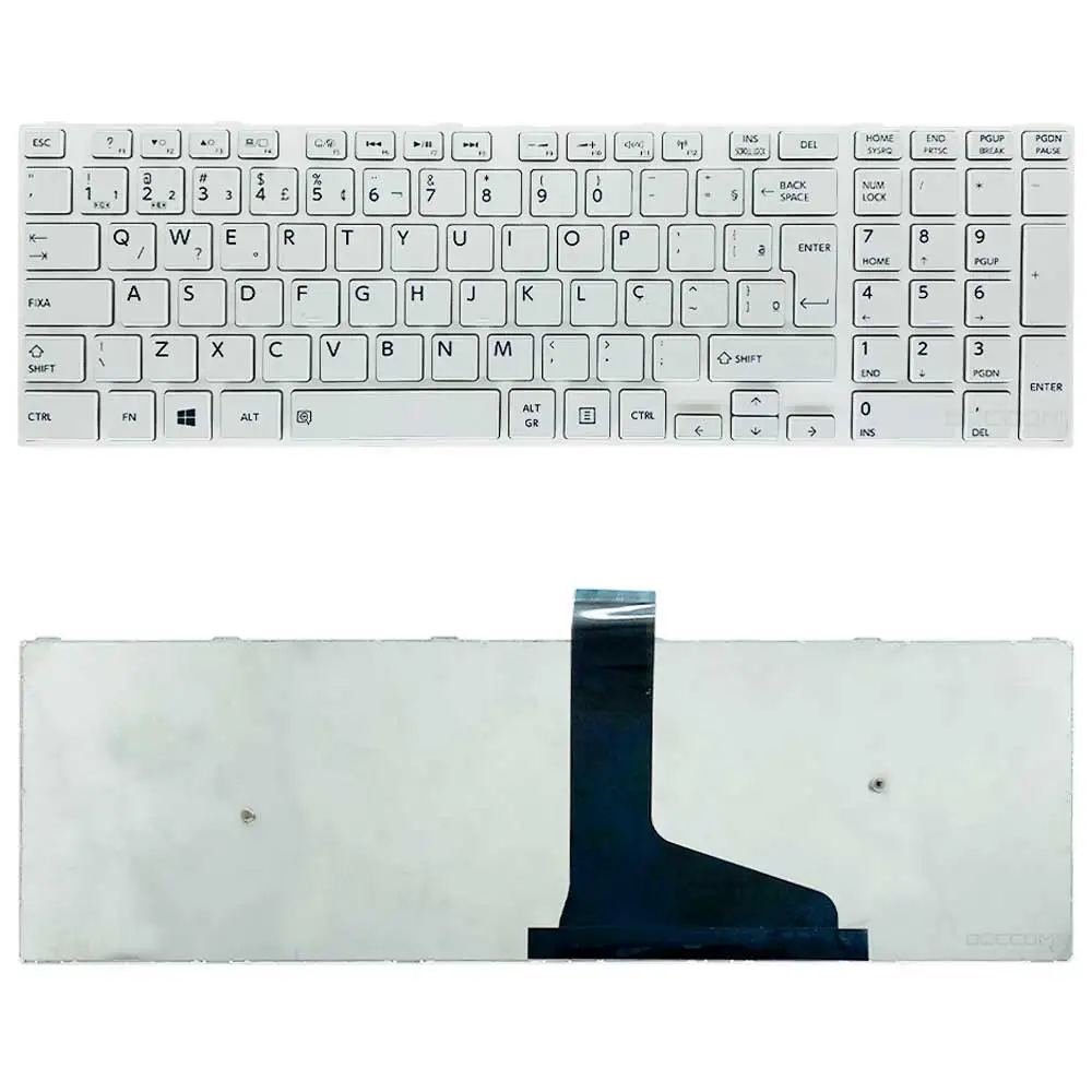 Keyboard For Toshiba Satellite C55t-a5305, C55t-a5314, C55t-a5350, C55t-a5370, C55t-a5378, C55t-a5394 White