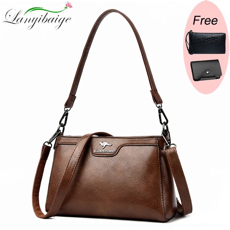 

Women's High Quality PU Leather Flap Shoulder Bags 2023 Ladies Designer Retro Casual Small Square Bags Simple Diagonal Handbags