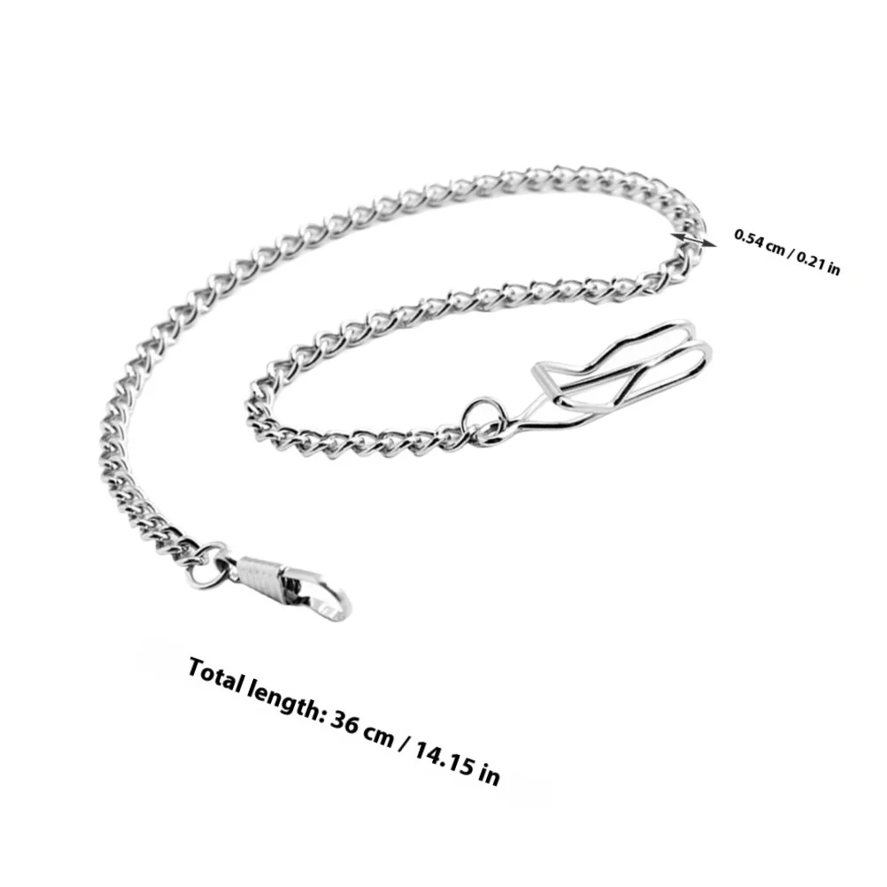 2Pcs Vintage Metal Pocket Watch Chains Durable Chain Clothing Chain for Wallet Jean Accessories Pocket Watch Chains for Men