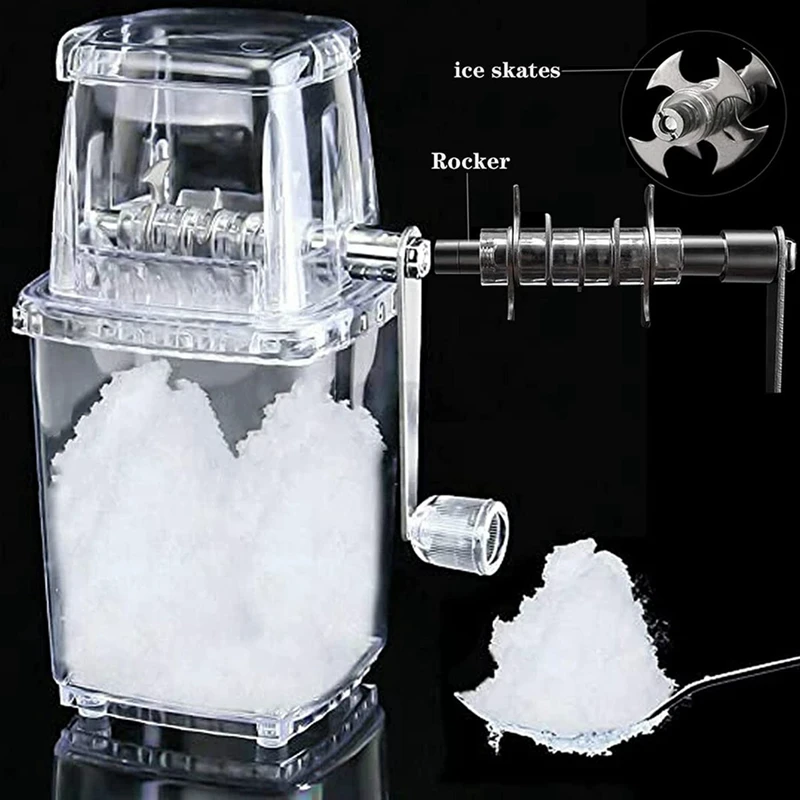 Ice Crusher Manual Rotary Ice Crusher Cocktails Slush Machine Ice-Cube Crushed Smoothies Ice Crusher Machine Home