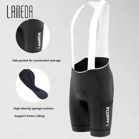 Lameda 사이클링 의류 남성용 통기성 사이클링 저지 4 시간 라이딩 쿠션 사이클링 반바지 남성용 주머니가있는 반바지