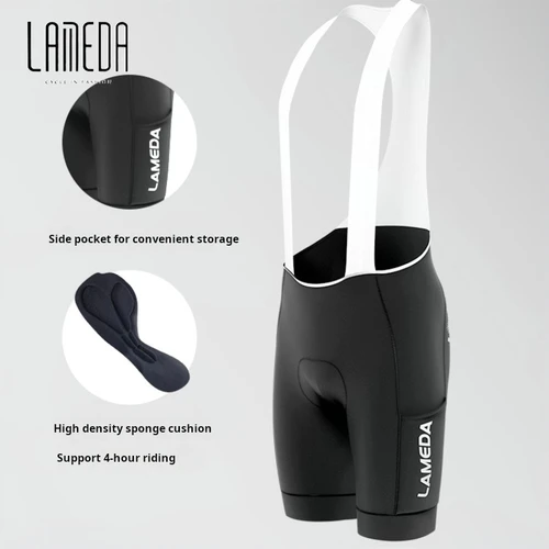 Imagen 1 del producto Lameda-ropa de ciclismo para hombre, Jersey de ciclismo transpirable, pantalones cortos de ciclismo con cojín para montar en 4 horas, pantalones cortos con bolsillos