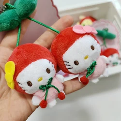 Sanrio Kuromi Pom Pom Purin Hello Kitty Cherry Plush Doll Keychain Ornaments Kawaii Plushie Soft Stuffed Schoolbag Pendant Gifts