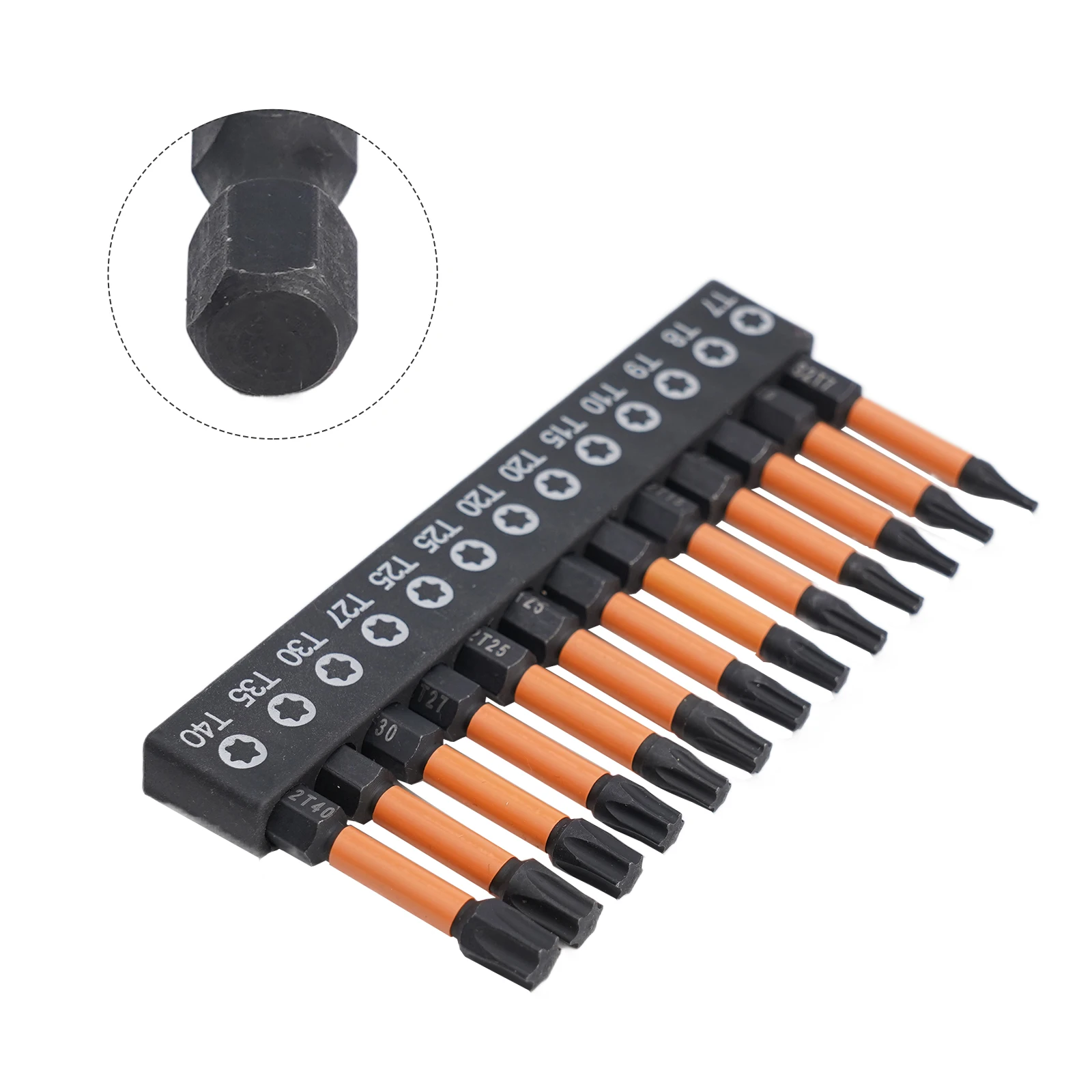 13pcs 25/50mm Screwdriver Bit Set 1/4 Hexagonal Handle Alloy Steel Screw Driver Bit Star Plum Solid Hollow Screwdriver T7-T40