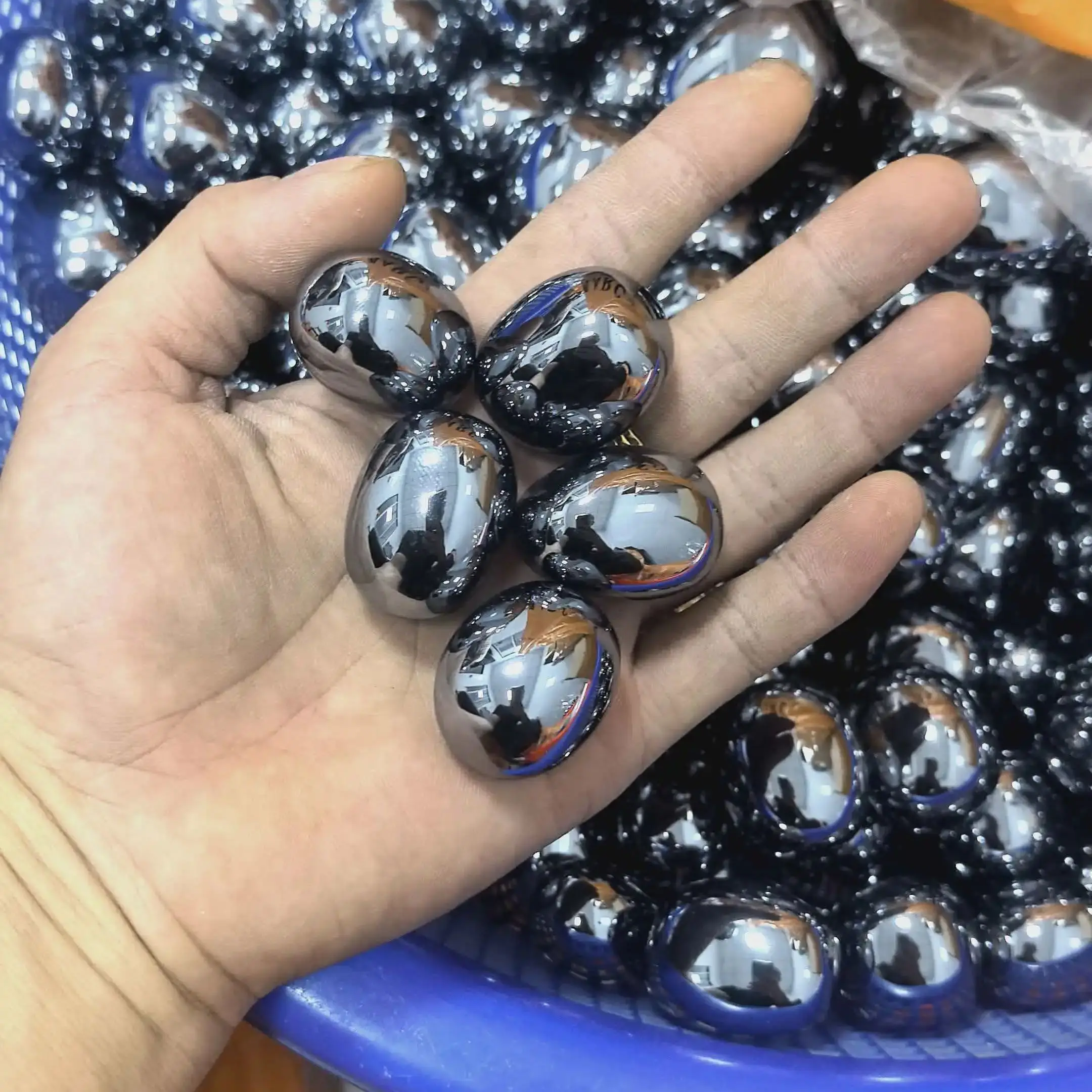 Terahertz Tumbled Stones Ornamental Home Decoration, Stone Collectibles Reiki Healing Gifts