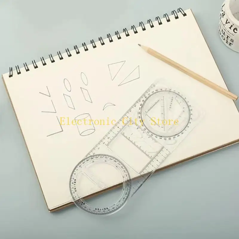 3 Pcs Geometric Ruler Drawing Ruler Measuring Ruler Template Ruler Gift HU8D