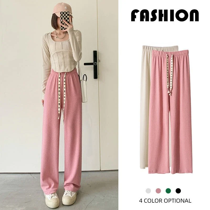 MRMT 2025 Brand New Women's Trousers Puff Pants Wide Leg High Waist Drawstring Women Walking Pant Drape Straight Casual