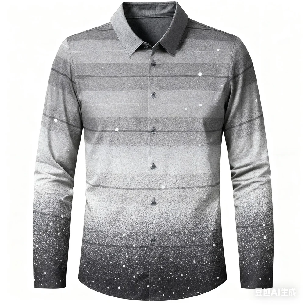 

Men's Natural Square Diamond Shaped Printed Shirt Long Sleeved Lapel Shirt Men's Hawaiian Shirt Man Xmas Shirt Shirt Dress Man