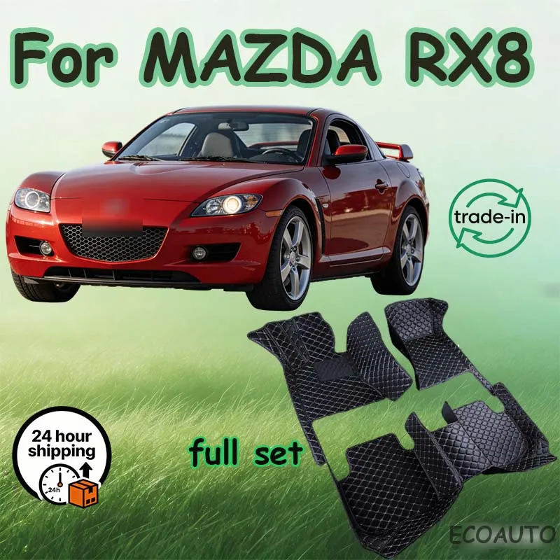 

Car Floor Mats For MAZDA RX8 2004-2011 Kit set Waterproof Carpet Luxury Leather Mat Full Set Car Accessories