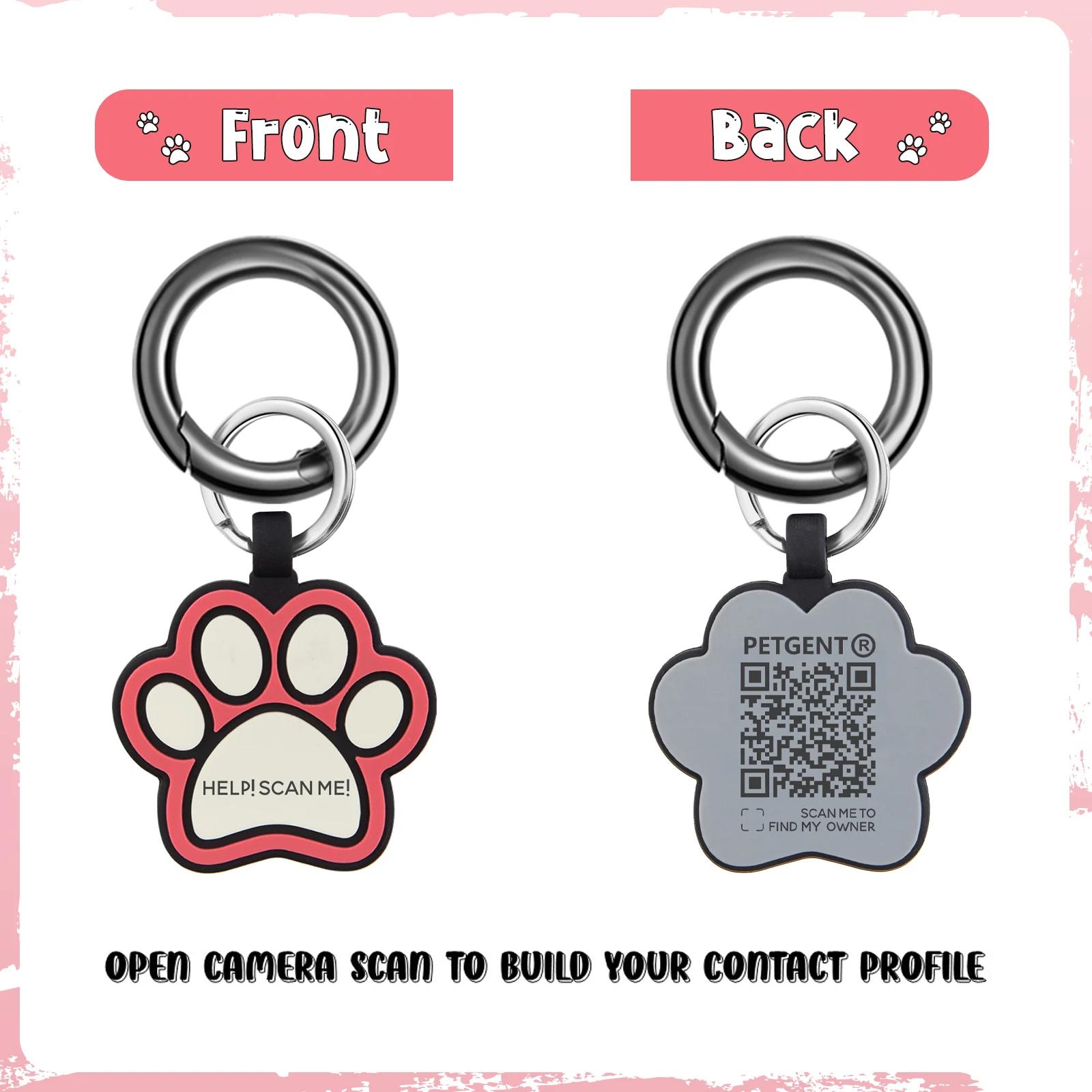 Personalized QR Code Dog Cat Tags ngraved Cat Dog Puppy Pet ID Name Collar Tag Pendant Pet Accessories