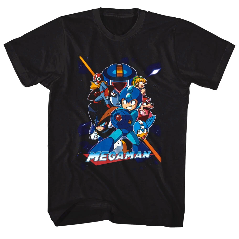 MegaMan Charakter Collage T Shirt Grafik T Shirts Männer Kleidung Harajuku