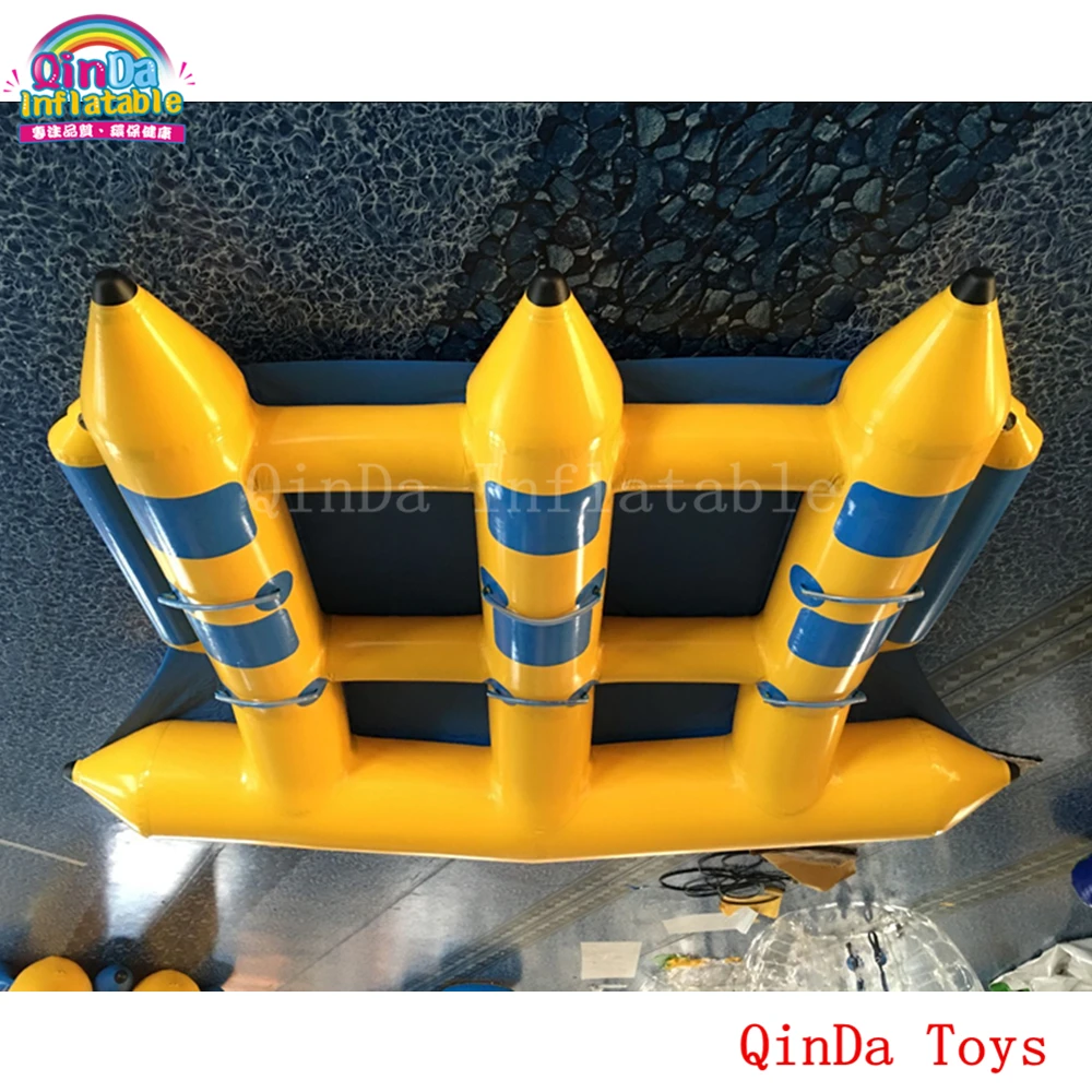 Water Toy Crazy Gonflable Flyfish Banana Boat With Free Pump,4*3m Inflatable Flying Fish Boat For Sale