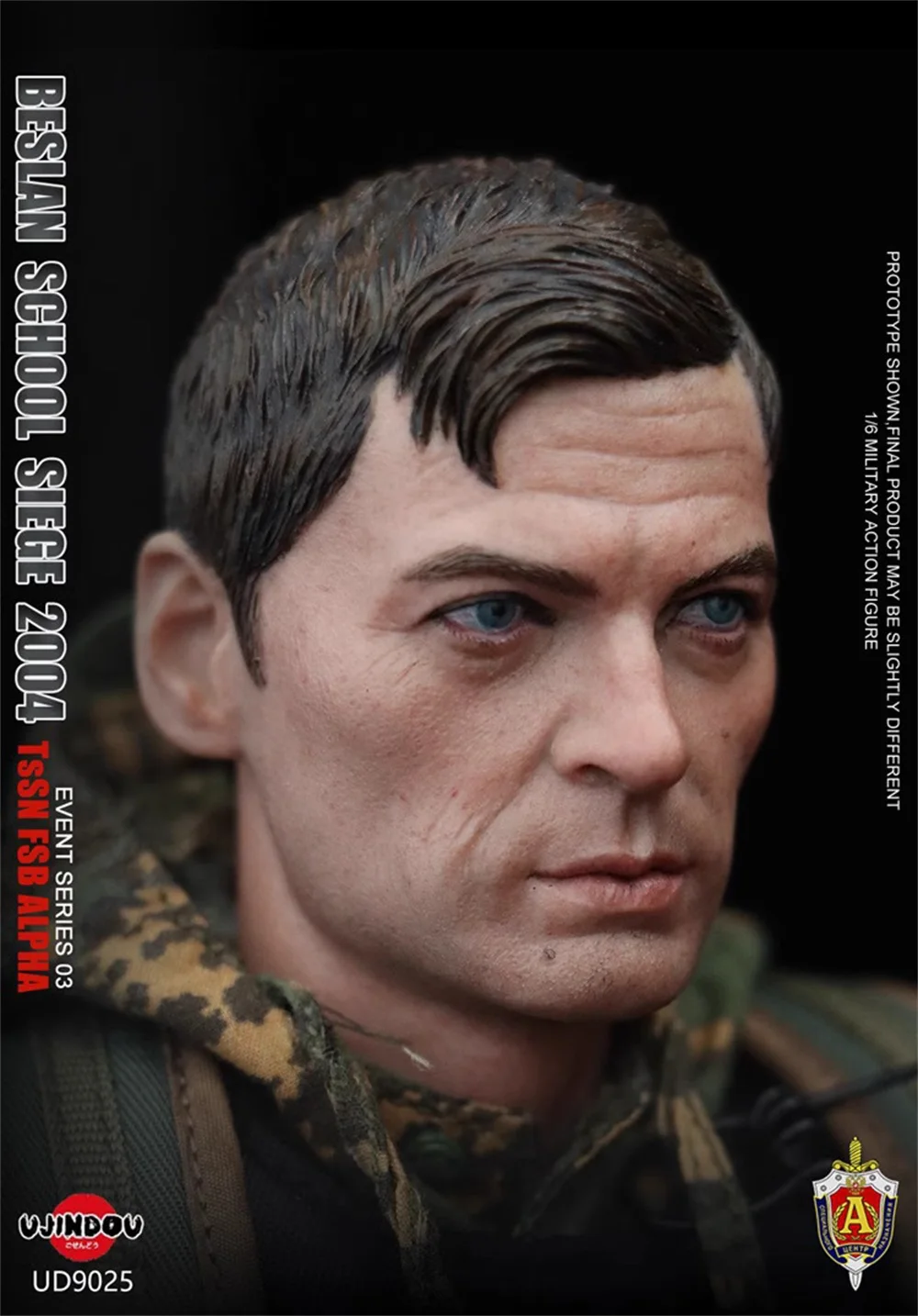 1/6 UJINDOU UD9025 Male Soldier FSB School 2004 Year Head Sculpture Carving with Neck Connector For 12