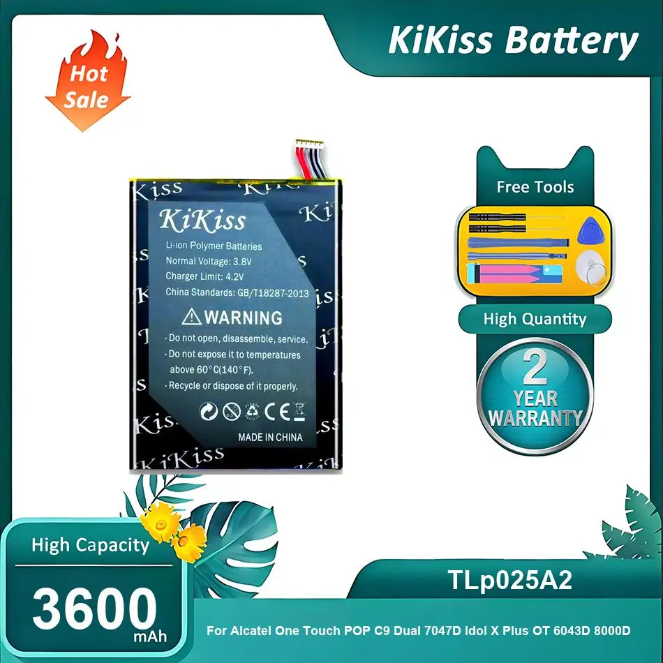 

Battery For Alcatel One Touch Onetouch POP C9 Dual 7047D Idol X Plus OT 6043D 8000D 8008D For TCL S960 Y900,TLp025A2,3600mAh