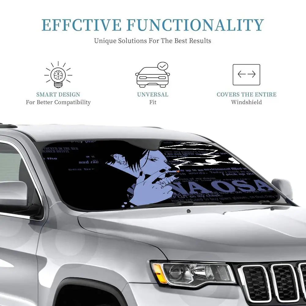 

Солнцезащитный козырек для лобового стекла автомобиля, внедорожника, грузовика с изображением аниме-персонажа Наны Осаки, аксессуар для защиты от солнца, защитный экран