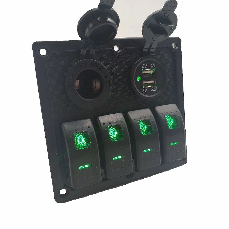 Universal vehicle and ship modification, rubber plate panel combination, ship type switch, car usb charging port 3.1A + power su