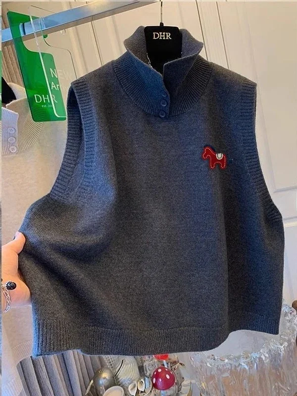 

Loose Fit Men's Knitted Sweater f High Collar Svel Design Comfortable Leisure Sle Polyester Fiber Warmth Added