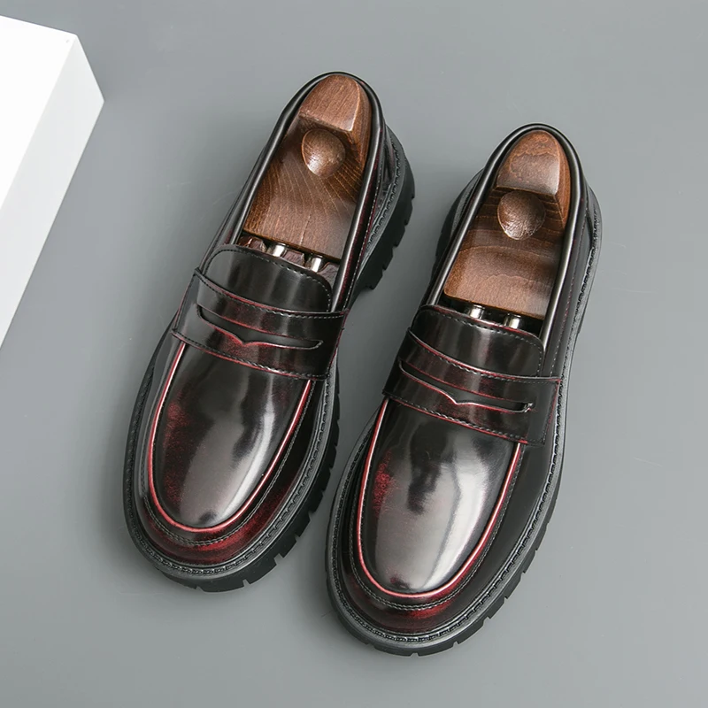 

Men Loafers PU Thick Sole Comfortable Trendy Casual Men Shoes Size 38-46