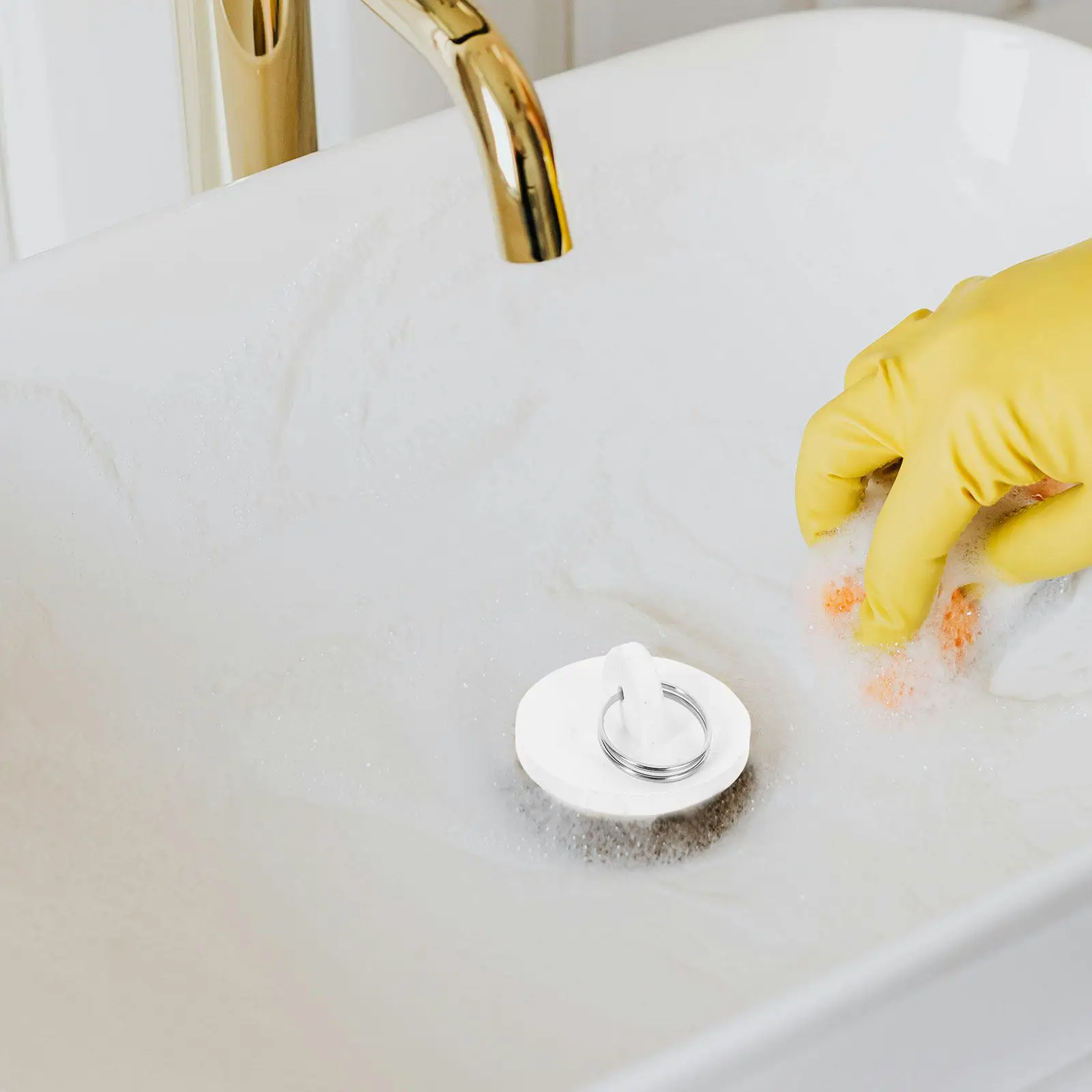 

Rubber Sink Stopper Drain Plug for Bathroom Kitchen Washbasin Tub Bathtub Drain Cover Efficient Sealing Leak Proof Pull Ring