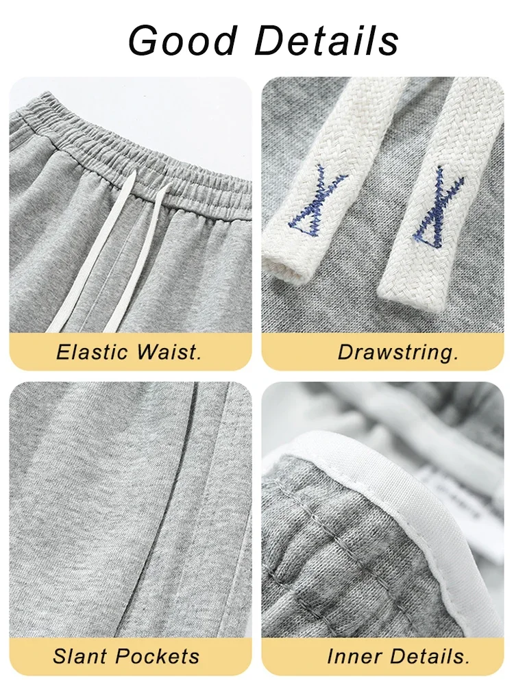2024 New Summer Men's Sweatpants Korean Fashion Sportswear Light&Thin Cotton Straight Track Pants Casual Loose Home Trousers - Image 5