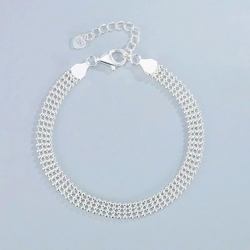 New streetwear Jewelry 925 sterling Silver Bracelets Custom beads chain for Women men Wedding party Fashion Anniversary gifts