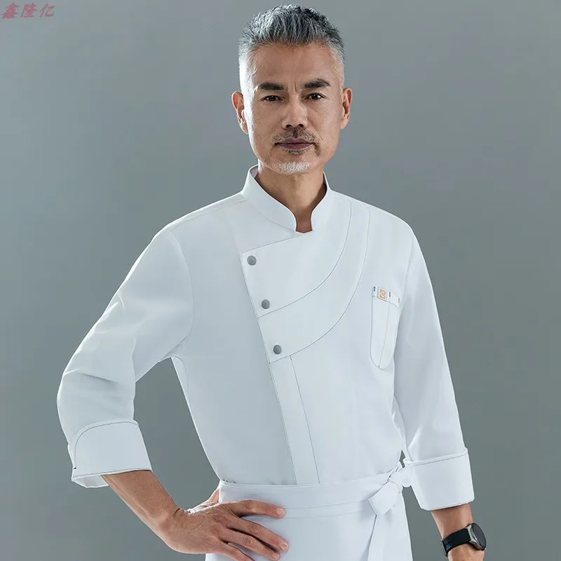 ケータリングレストランキッチン作業服長袖洋食レストランケーキショップウェイター秋白シェフ制服