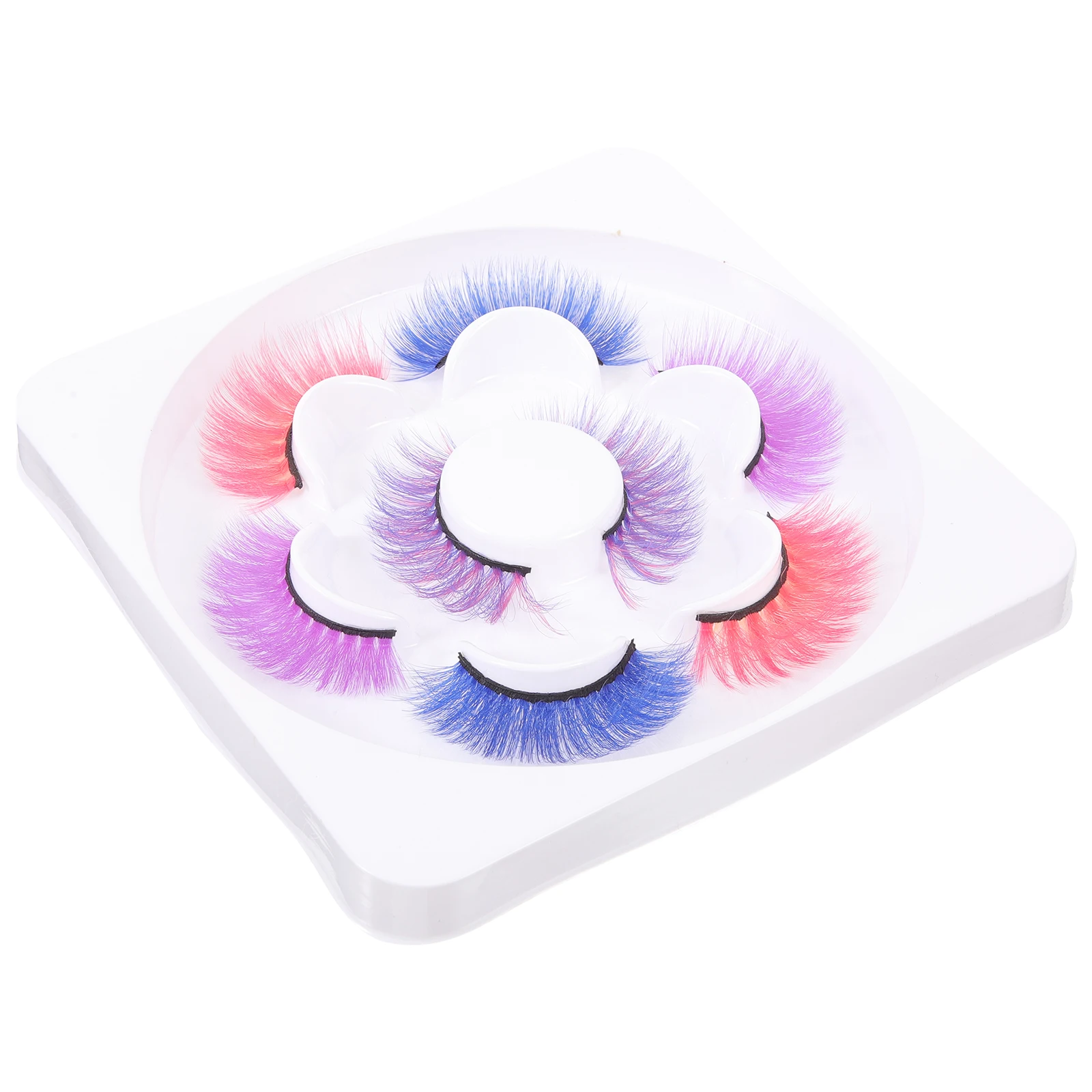 

4 Pairs Colored Curly Wispy Natural 3D Makeup Eyelashes Fake Lashes 3D Fake Eyelashes Stage Party Wedding