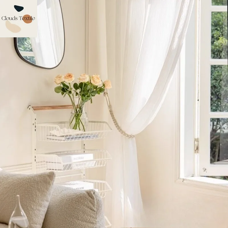 

Custom Size！！Modern Elegant Galaxy High-end Light-transmitting Curtains for Living Dining Room Bedroom Decor Window White Tulle