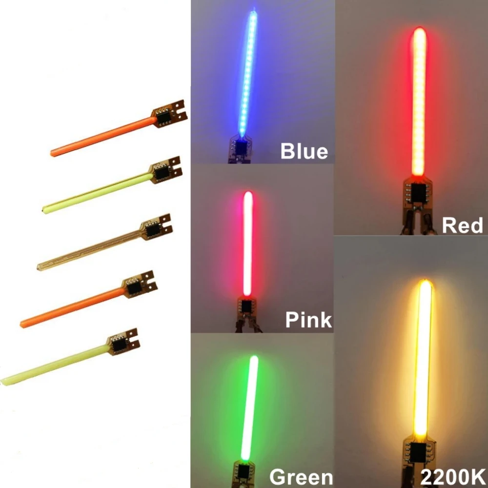 DC 3V LED Filament Diodes Parts Incandescent Light Accessories 40/59/70MMLED Cob Meteor Shower Flowing Water Lamp Red Pink Blue image 3
