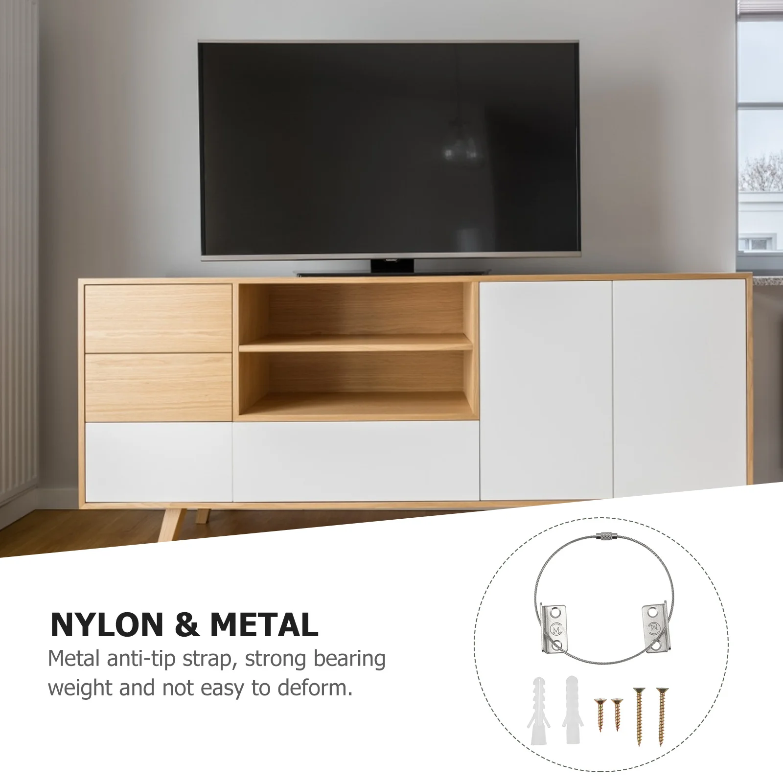 

6Sets Proofing Furniture Anchor Anti-Shake Connector Metal Strap Thickened Bracket Sturdy Stable Security Device