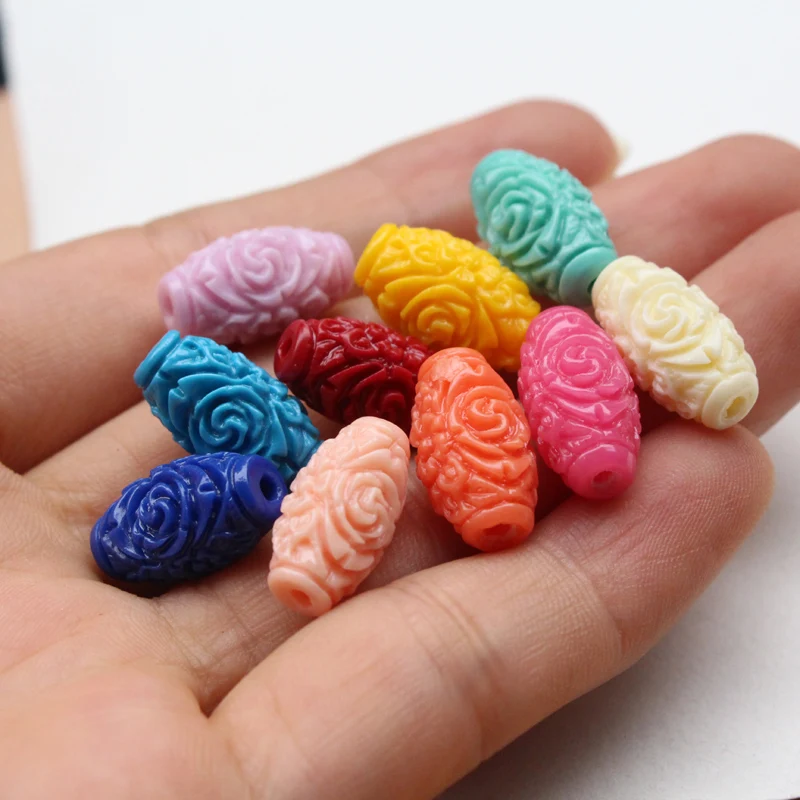 9mmOval shape Artificial Coral Beads flower beads Multi-color  for Jewelry Bracelet Necklace Earring making DIY Charms