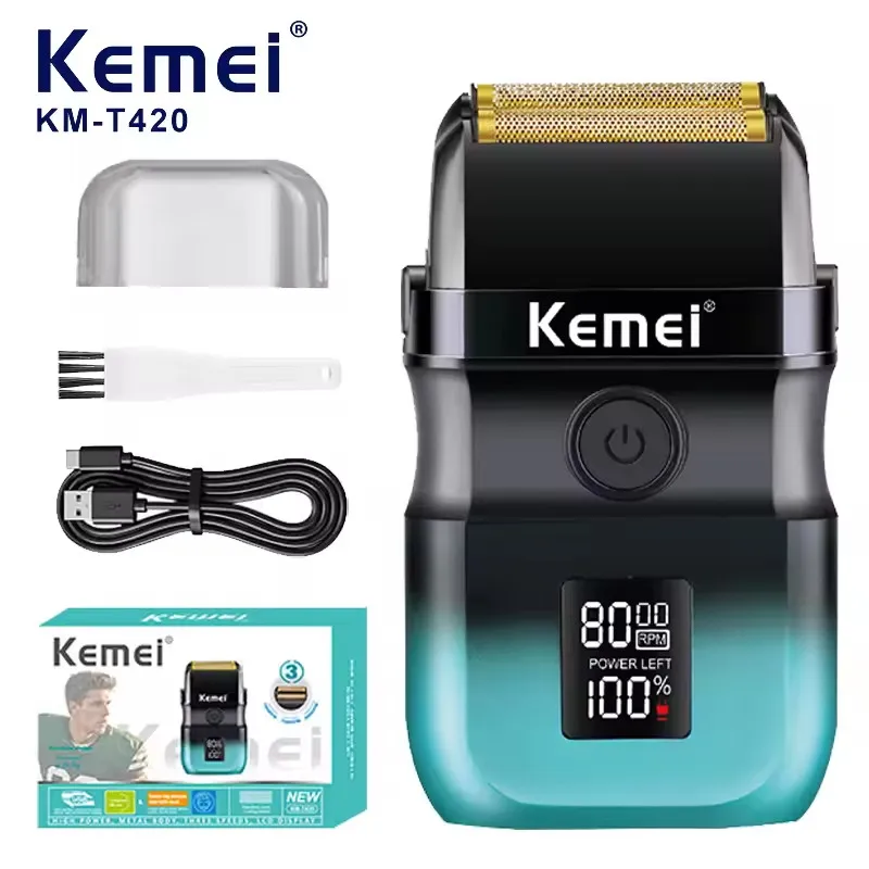 

Kemei KM-T420 Electric Beard Shaver LED Digital Display Screen Reciprocating Shaver Electric Shaver Men's Shaver