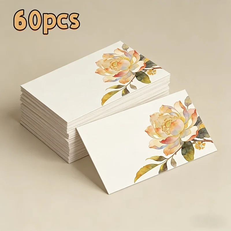 60pcs Blank Message Cards for Flowers, Used for Thanking, Taking Notes, Writing Cards, Small Business Supplies, School Supplies
