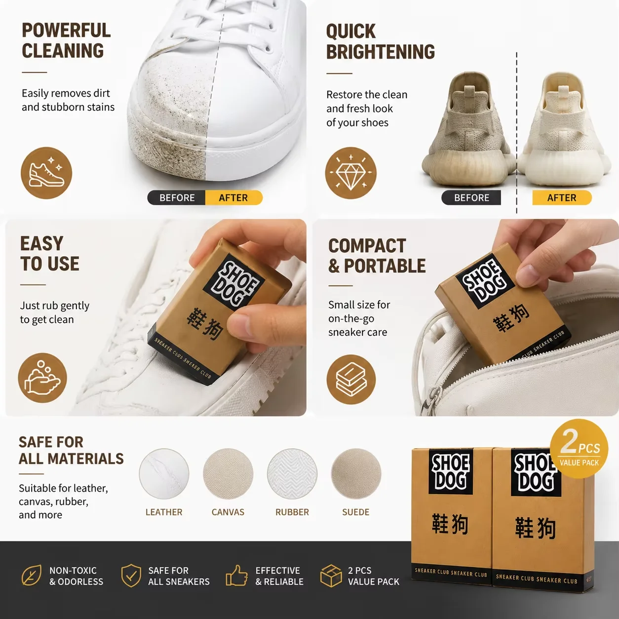 2Pcs Suede Shoe Eraser Rubber Block Sheepskin Matte Nubuck Leather Stain Remover Shoe Care Cleaner for Matt Finish Footwear