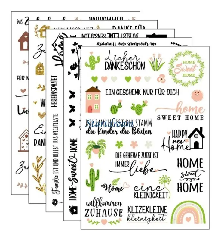 Decorative Sticker Water Resistant Rub On Sticker Water Transfers Sticker for Candle Glassware Furniture K92C