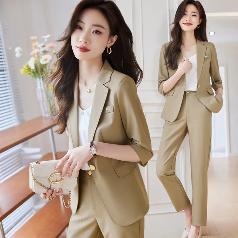 

Women's Business Suit2024Summer New High-End and Fashionable Temperament Goddess Style Thin Formal Suit Jacket