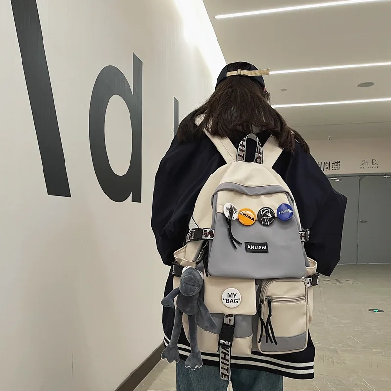 Tas Ransel Wanita Modis Kapasitas Besar Tas Ransel Perjalanan Pria Tas Sekolah Anak Perempuan dan Laki-laki Tas Sekolah Pelajar Trendi