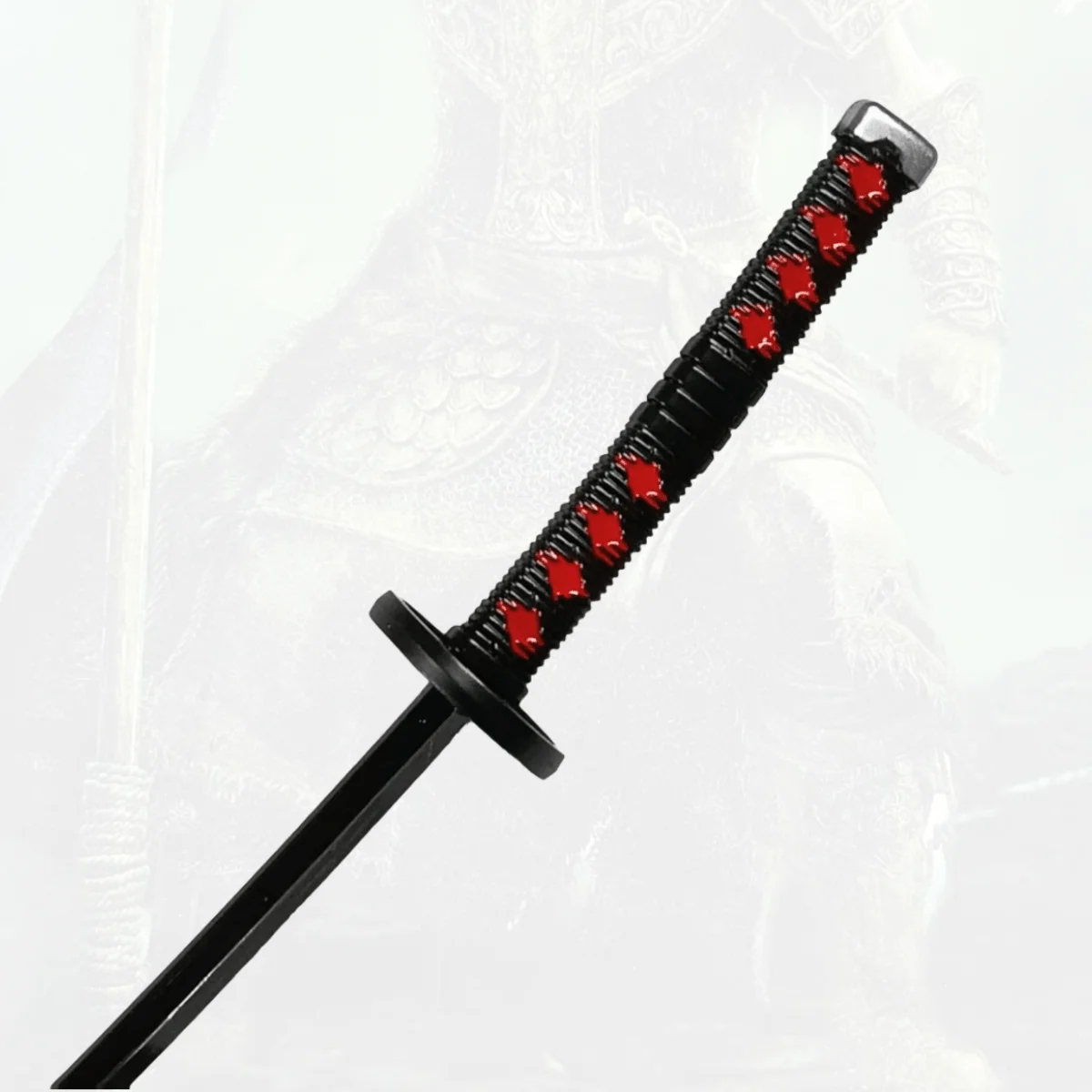 Épée Katana en métal Demon Slayer Kamado Tanjirou, 9.8 pouces, sabre de samouraï Ninja, sabre Katana japonais, accessoires de Cosplay, jouet accessoire