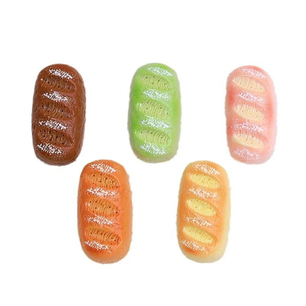 10PCS Shiny Baguette Bread Series Miniature Flat Back Resin Cabochons For Hairpin Scrapbooking DIY Home Decor Craft Accessories