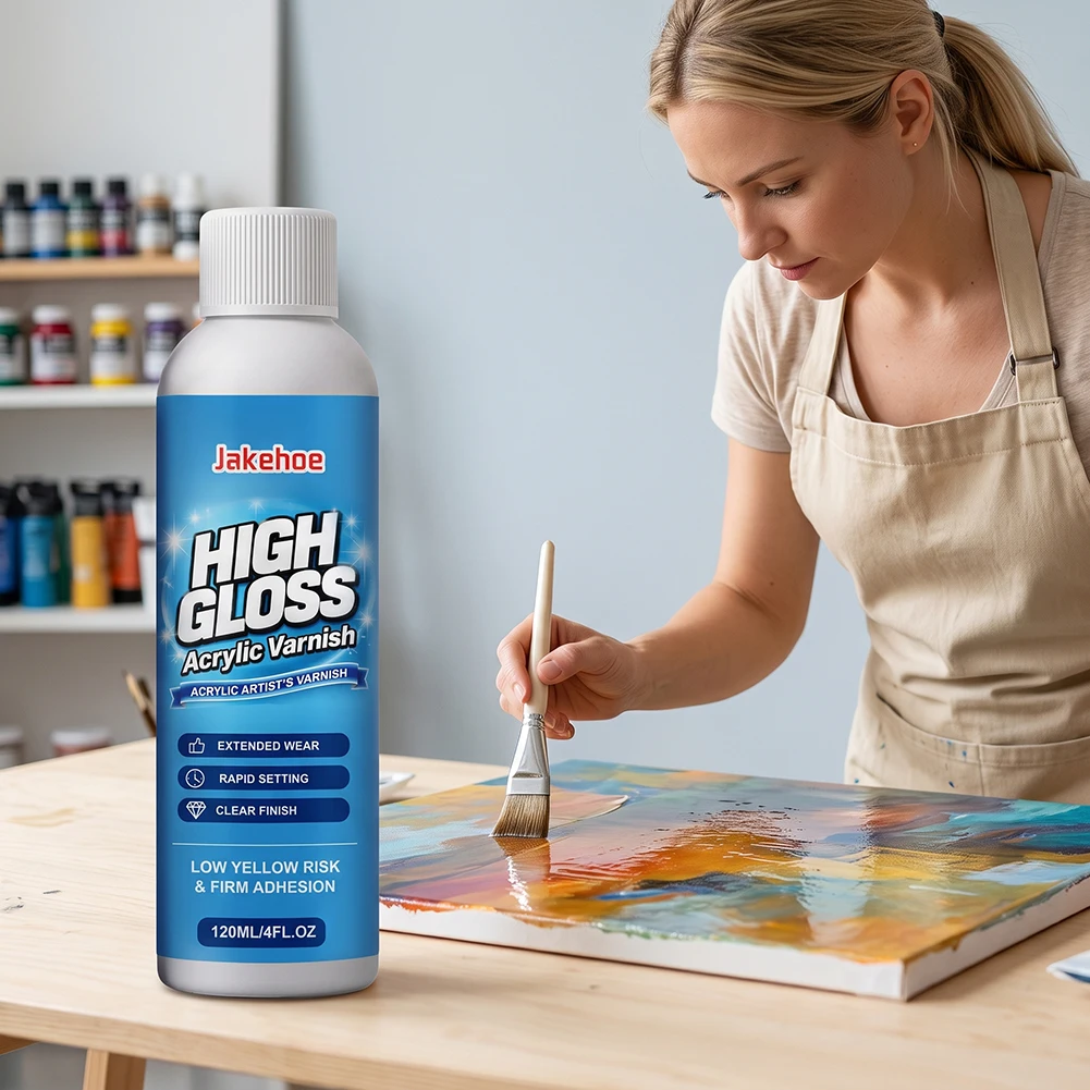 High Gloss Acrylic-Varnish For Painting Clear Waterproof Sealer For Crafts Non-Yellowing UV Resistant Formulas School Art Supply